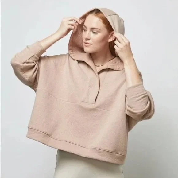 Lunya Restore Double Faced Pullover in Pink - Picture 1 of 5